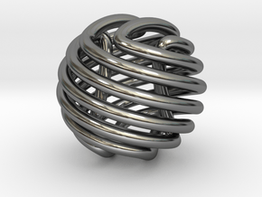 Figure-8 knot sphere in Fine Detail Polished Silver