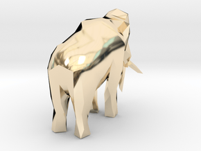 Low-poly Woolly Mammoth in 14K Yellow Gold