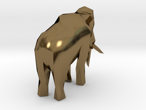 Low-poly Woolly Mammoth in Polished Bronze