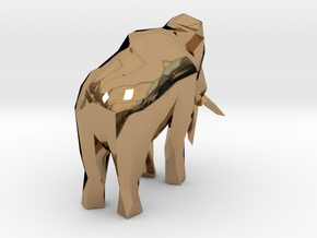 Low-poly Woolly Mammoth in Polished Brass