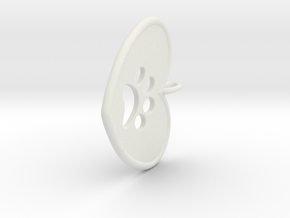 Pawprint pendant in White Natural Versatile Plastic