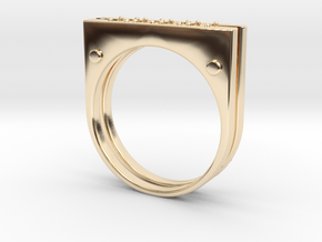 Plate Ring Men Stl in 14k Gold Plated Brass