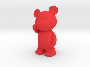 Thinking Teddy Bear - small in Red Processed Versatile Plastic