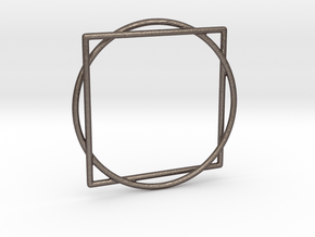 Squaring the Circle / Quadratur des Kreises in Polished Bronzed Silver Steel