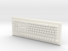 Keyboard in White Processed Versatile Plastic
