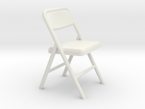 Miniature 1:24 Folding Chair 3 (Not Full Size) in White Natural Versatile Plastic