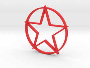 Red Star in Red Processed Versatile Plastic