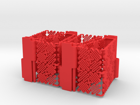 Ruff Style 1 (Four Segments) in Red Processed Versatile Plastic