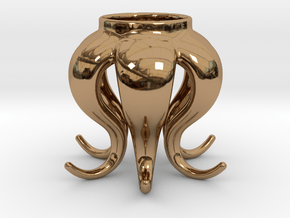 Octopus tea light in Polished Brass