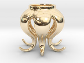 Octopus tea light in 14k Gold Plated Brass