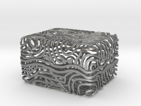 Abstract Keepsake Box in Natural Silver