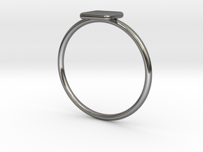 Square Ring in Fine Detail Polished Silver