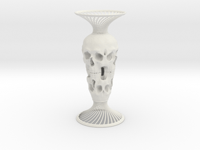 Skull Vase in White Natural Versatile Plastic