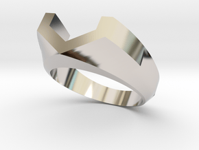 Vossen Ring Size8 in Rhodium Plated Brass