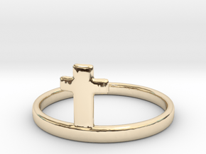 Crossring (approx. size 11) in 14k Gold Plated Brass