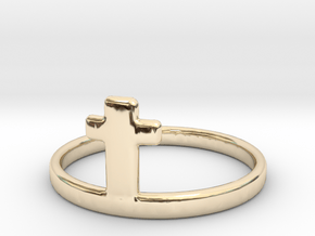 Crossring (approx. size 8) in 14k Gold Plated Brass