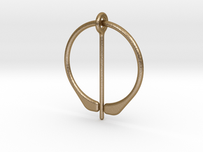 Penannular Cloak or Hair Broach in Polished Gold Steel