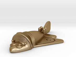 Quimbaya Airplane - 60mm in Polished Gold Steel