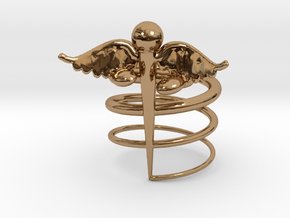 Caduceus Ring (size 9) in Polished Brass
