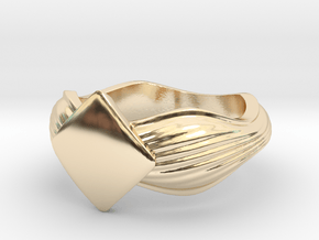 FrstLetter Ring Size12 in 14k Gold Plated Brass