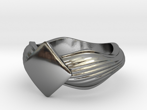 FrstLetter Ring Size12 in Fine Detail Polished Silver