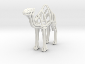 Camel Wireframe Keychain  in White Natural Versatile Plastic