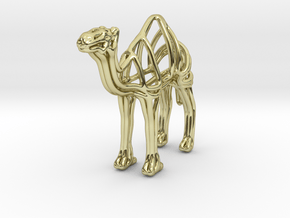 Camel Wireframe Keychain  in 18k Gold Plated Brass