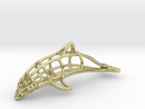 Dolphin Wireframe Keychain in 18k Gold Plated Brass