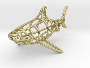 Shark Wireframe Keychain in 18k Gold Plated Brass