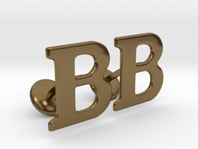  Initial Cufflinks (B) in Polished Bronze