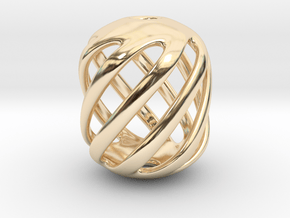 Iron Rhino - Spiral Bead - Pendant in 14k Gold Plated Brass