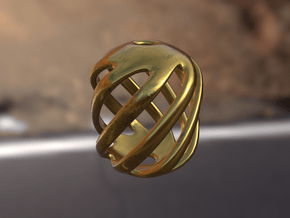 Iron Rhino - Spiral Bead - Pendant in Polished Bronze