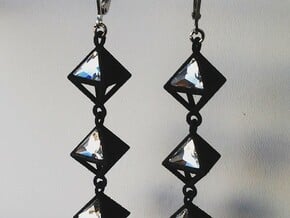 Pyramid Earrings , "Points of view" collection in Black Natural Versatile Plastic