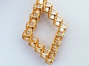Cube Earrings 1  "Points of View" collection in 14k Gold Plated Brass