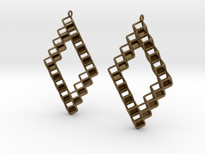 Cube Earrings 1  "Points of View" collection in Polished Bronze