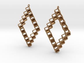 Cube Earrings 1  "Points of View" collection in Polished Brass