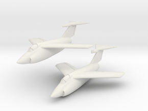 Grumman XF10F Jaguar (2 airplanes In Flight) 1/285 in White Natural Versatile Plastic
