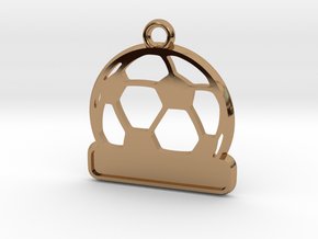Football / Soccer Ball Keychain in Polished Brass