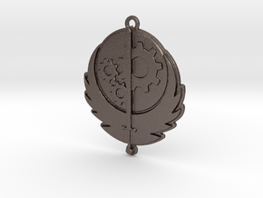 Brotherhood of Steel pendant in Polished Bronzed Silver Steel