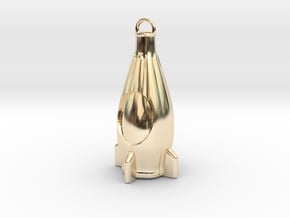 Nuka Cola Bottle keychain from Fallout 4 in 14K Yellow Gold