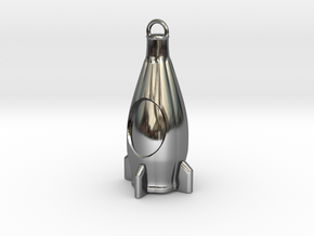 Nuka Cola Bottle keychain from Fallout 4 in Fine Detail Polished Silver