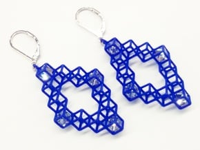 Cube Earrings 3 "Points of View" collection in Blue Processed Versatile Plastic