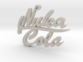 Nuka Cola Text Pendant in Natural Sandstone