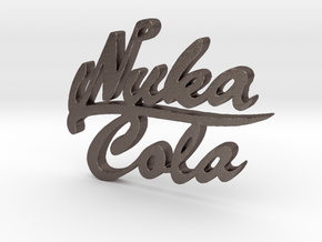 Nuka Cola Text Pendant in Polished Bronzed Silver Steel