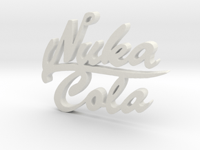 Nuka Cola Text Pendant in White Natural Versatile Plastic