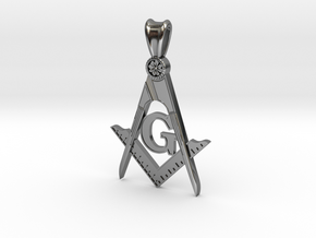 (Large)Blue Lodge Pendant  in Fine Detail Polished Silver