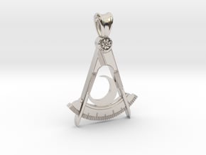 (small) DISTRICT DEPUTY PENDANT in Rhodium Plated Brass