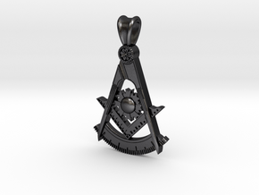 (Small)PAST MASTER PENDANT in Polished and Bronzed Black Steel