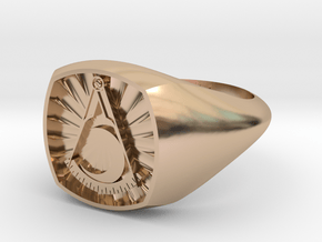 Masonic District Deputy Ring in 14k Rose Gold Plated Brass