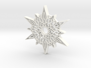 Christmas Star Ornament in White Processed Versatile Plastic